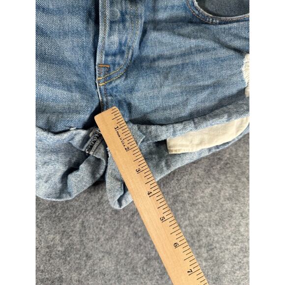 GRLFRND Shorts Women 26 Blue‎ Adriana High Rise Cut Off Denim Distressed - Picture 4 of 8